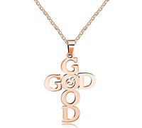 Uloveido Y835 Collier avec pendentif en forme de croix en acier inoxydable et résine