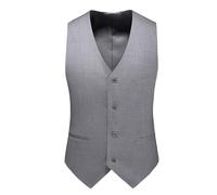 ULPUDFAO Blazer Sans Manche, Gilet Classique À Simple Boutonnage, Couleur Unie, Sans Manches, Formel, Respirant, Décontracté, Coupe Ajustée, Pour Robe De Soirée De Mariage, Haut Pour Hommes, Gr