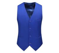 ULPUDFAO Gilet Costume Homme, Gilet Classique À Simple Boutonnage, Couleur Unie, Sans Manches, Formel, Respirant, Décontracté, Coupe Ajustée, Pour Robe De Soirée De Mariage, Haut Pour Hommes, B