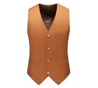 ULPUDFAO Veste Homme Sans Manche, Gilet Classique À Simple Boutonnage De Couleur Unie Sans Manches Pour Homme, Gilet D'Affaires Formel, Respirant, Décontracté, Coupe Ajustée, Pour Robe De Soiré