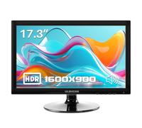 Ulrhzar Écran PC de 17,3", écran LCD 1600 x 900, 16:9 60 Hz, haut-parleur HDMI VGA intégré, USB C, écran d'ordinateur pour Raspberry Pi Switch PS4/5 ordinateur portable