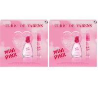 ULRIC DE VARENS - Coffret Parfum Femme Mini Pink - Eau de Parfum 25 ml + Vaporisateur de Sac 20 ml - Oriental, Gourmand - Made in France (Lot de 2)