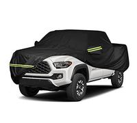 ULROLIT Housse de Voiture imperméable à 6 Couches pour Toyo-ta Tacoma Double Cabine de 1,5 m, Accessoires de Housse de Voiture 210T Toutes Saisons, Coupe-Vent avec Fermeture éclair de Porte jusqu'à