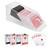 Ulsam Blackjack Shoe Collection Distributeur de cartes à jouer, 4 jeux de cartes de taille casino, chaussures de cartes pour jeux de poker de taille standard, chaussures de blackjack et plateau de