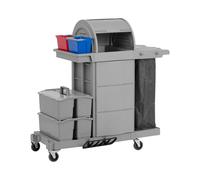 ulsonix Charriot de nettoyage - avec sac - compartiment verrouillable - 2 seaux - 2 boites doubles ULX-CRFZ D1