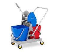 Ulsonix Kit Chariot De Nettoyage avec 2 Seaux Lavage Ménage À roulettes Essoreur UNICLEAN 11 (2 Seaux, 40 l, Plastique, avec Avertissement, roulettes en Caoutchouc (TPR))