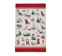 Ulster Weavers - Torchon de Noël (74 x 48 cm) - 100% Coton - Lavable - Chiens de Noël/Chiots Torchon - Torchon de Noël - Accessoires de Cuisine et décoration - Amoureux des Chiens