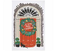 Ulster Weavers Torchon de Noël en Coton recyclé mélangé fabriqué en Irlande du Nord, Royaume-Uni - Multicolore - Porte d'entrée géorgienne