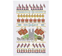 Ulster Weavers Torchon King Charles III Coronation 100 % coton - Multicolore - Édition limitée - Environ 48 x 74 cm - Célébration (022KCCC)