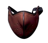ULSUE Gothique Cosplay Masque Masque en Cuir PU Punk for Masque de Motard Moto Adulte Demi-Visage Décorations de fête (Couleur : Marron, Size : One Size)