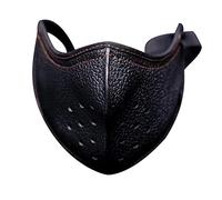 ULSUE Gothique Cosplay Masque Masque en Cuir PU Punk for Masque de Motard Moto Adulte Demi-Visage Décorations de fête (Couleur : Black, Size : One Size)