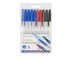 *ULT.UNITÉS *PACK DE 10 BOLIGAFOS ROUGE, NOIR ET BLEU marque TOP WRITE