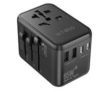 ULT-WIIQ Adaptateur Voyage Universel 65W International Adaptateur Prise Universelle avec 2 USB-A et 3 USB-C Adaptateur Prise Universelle Voyage pour USA UK EU Japon Canada etc.