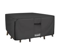 ULTCOVER Housse de protection carrée en toile 600D robuste pour meubles d'extérieur et table de patio - Imperméable - 157 cm - Noir