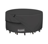 ULTCOVER Housse de protection ronde pour meubles de terrasse - Table d'extérieur imperméable avec housse de chaise - 152,4 cm - Noir