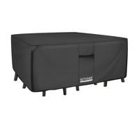 ULTCOVER Housse rectangulaire Robuste en Toile 600D Robuste pour Table et Chaise de Patio - Housses imperméables pour Meubles d'extérieur à Usage général, 162 x 132 x 71 cm (L x l x H), Noir