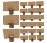 ULTECHNOVO 1 Ensemble Porte-Cartes de Visite en Bois Marque-Places pour Table souches de Bois Porte-numéro de Table Porte-Noms de Table Porte-Cartes en Bloc de Bois Papier Brun