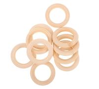 ULTECHNOVO 10 Pièces Anneaux Artisanaux en Bois Naturel Non Finition, Finition Lisse, Grain Unique, pour Fabrication de Bijoux et Projets DIY Macramé