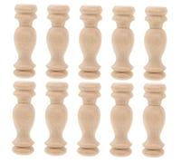 ULTECHNOVO 10 Pièces Balustres Brut Non Peints pour Décorations Artisanales Mobilier Spindles Massif pour DIY Décor Intérieur