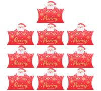 ULTECHNOVO 10 Pièces Boîte Présent de Noël en Papier Rouge Grand Capacité, Design Festif, Sûre et Fiable, pour Fêtes et Emballage de Bonbons