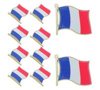 ULTECHNOVO 10 Pièces Broche Épingle Drapeau National France en Alliage Fermoir Sécurisé pour Vêtements et Paquet, Style Élégant pour Collection Internationale ou Souvenir de Remise de Diplôme
