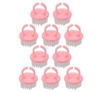 ULTECHNOVO 10 Pièces Brosse de Nettoyage pour Ongles et Bijoux en Polystyrène Poils Pp, Manche Ergonomique, Forme Anneau, pour Usage Quotidien et Voyage