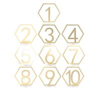 ULTECHNOVO 10 Pièces Cartes de Table Hexagonales Ajourées en Acrylique Base | Identification Réutilisable, Support Stable, pour Banquets et Conférences, Tables de Réception, Centres de Table