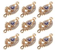 ULTECHNOVO 10 Pièces Charmes Mini Œil Maléfique en Alliage pour Fabrication de Bijoux, Design Créatif, Usage Polyvalent et Confortables à Porter, Accessoires Faits Main pour Colliers