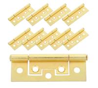 ULTECHNOVO 10 Pièces Charnière Discrète en Fer à Angle Ouverture Complète Flexible pour Boîtes à Outils et Meubles Cuisine, Installation sans Mortaise, Finition Or Élégante