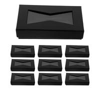 ULTECHNOVO 10 Pièces Coffret Présent Homme Noir pour Nœud et Cravate avec Fenêtre Transparente, Boîte en Papier et Plastique, Étui Voyage Élégant pour Présents Professionnels