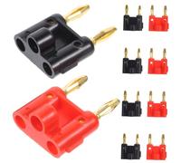 ULTECHNOVO 10 pièces Connecteur Fiche Banane Double Tête Doré Prise à Vis pour Enceintes Compatible Amplificateurs et Systèmes Surround Kit Accessoires Polyvalent