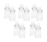 ULTECHNOVO 10 Pièces Fiole en Verre Mini Transparente Bouchon pour | Pendentif de Collier, Étanchéité, Évite les Fuites, Accessoire Décoratif en Verre et Plastique