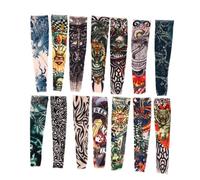 ULTECHNOVO 10 pièces Manchettes UV Tatouage pour Bras Protection Solaire Extérieure Manches Extensibles Respirantes Anti-UV Adaptées Aux Sports Plein Air