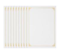 ULTECHNOVO 10 pièces Papier Certificat Vierge Papier Attestation Diplôme pour Impression Blanche pour Diplômes et Certificats avec Détails Dorés Usage Professionnel et Scolaire