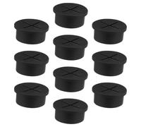 ULTECHNOVO 10 Pièces Passe-câble Rond en ABS Noir, Installation Facile | Solution de Câblage Soignée, Usage Maison ou Bureau, Style Pratique, pour Trous de Meuble et Mur