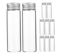 ULTECHNOVO 10 Pièces Petits Flacons en Verre Transparent de 20 ML avec Couvercles en Aluminium, Bouteille Polyvalente et Facile à Utiliser pour Échantillons, Huiles Essentielles ou Parfums