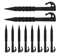 ULTECHNOVO 10 pièces Piquets de Tente Plastique Noir Piquets Sol Extérieurs Anti-Vent pour Camping Fixation Tente et Tarp Résistants et Faciles à Utiliser