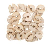 ULTECHNOVO 100 Pièces Boutons Bois Naturel pour Chapeaux Fixation Pom Pom Amovible Boutons Cœur et Ronds pour Bonnets Tricotés Accessoires de Couture Artisanale