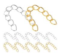 ULTECHNOVO 100 pièces Lot de Rallonges de Chaîne pour Bijoux Prolongateur Collier Bracelet Cheville DIY Accessoires Ajustables Argent et Or Chaînes pour Fabrication de Bijoux