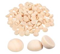 ULTECHNOVO 100 Pièces Perles Faciles à Manipuler pour Projets de Loisirs Créatifs Demi-sphères en Bois Beige 15mm Surface Lisse et Fabrication de Bijoux