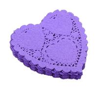 ULTECHNOVO 100pièces Lot de Napperons Papier Dentelle Forme De Cœur Absorbants Huile Décoratifs pour Cuisine Tables De Fête Couleur Violette
