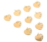 ULTECHNOVO 10pcs Étiquettes Nominatives Gravées en Acier Inoxydable de Cœur Ajouré pour Chien et Chiot, Identification Unique, Accessoires Mode pour Propriétaires d'animaux