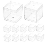ULTECHNOVO 12 pièces Boîte Transparente Empilable en Plastique Alimentaire Boîte de Rangement Cube Claire pour Spécimens Minéraux Bijoux et Petits Objets
