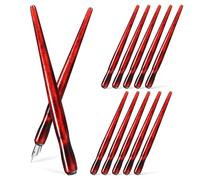 ULTECHNOVO 12 pièces Porte-plume Acajou pour Calligraphie et Dessin Multi-usages Portable avec Prise Confortable Compatible Pointes Standard Accessoire Stylo Artistique