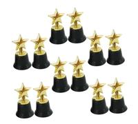 ULTECHNOVO 12 pièces Trophées Étoile Miniatures Plastique Doré Récompenses Légères et Compactes pour Garçon Fille et Adultes Prix pour Événements Sportifs Fêtes et Classe Encourageant la