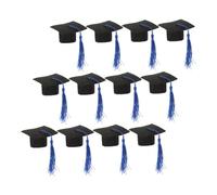 ULTECHNOVO 12pièces Mini Casquettes De Remise De Diplôme Lot de Couvre-Bouteilles De Chapeau pour Bouteille De Vin avec Pompon Décoratif