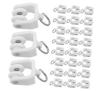 ULTECHNOVO 140 Pièces Kit de roulettes Doubles pour Rail de Rideau Incurvé Glisseurs Silencieux Plastique Système Flexible pour Tringle Plafond Adapté pour Séparateurs et Fenêtres Atypiques