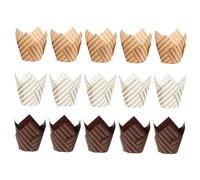 ULTECHNOVO 150 pièces Caissettes à Cupcakes Papier de Forme de Fleur pour Muffins Gâteaux et Friandises Lot de Foncé Blanc Parfaites pour Pâtisseries Célébrations et Décorations