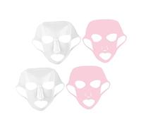 ULTECHNOVO 16pièces Masque De Beauté Silicone Non-slip Pour Visage De Blancs Roses Couverture De Masque Pratique Et Confortable Pour Application De Soins De Peau