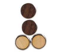 ULTECHNOVO 2 paires Boutons de Manchette Bois Massif Ronds et Pratiques Accessoires pour Chemises Hommes Remplacement Boutons Chemise
